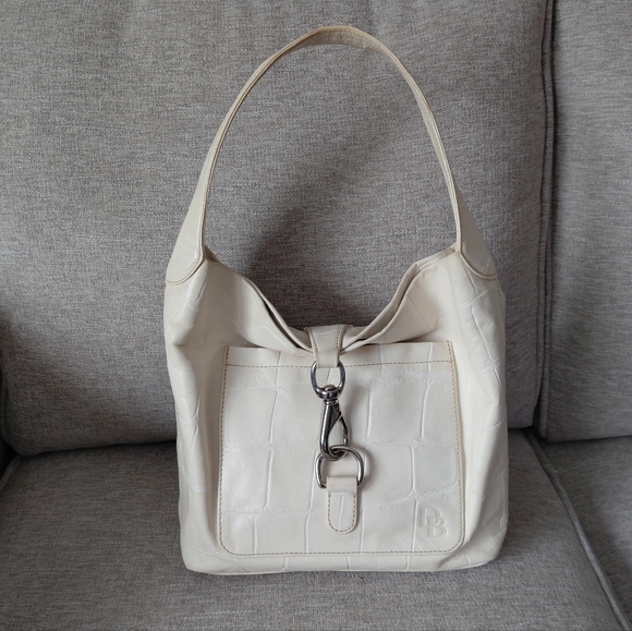 Dooney & Bourke Handbags - Dooney Bourke Croc Embosed Leather Hobo Bag